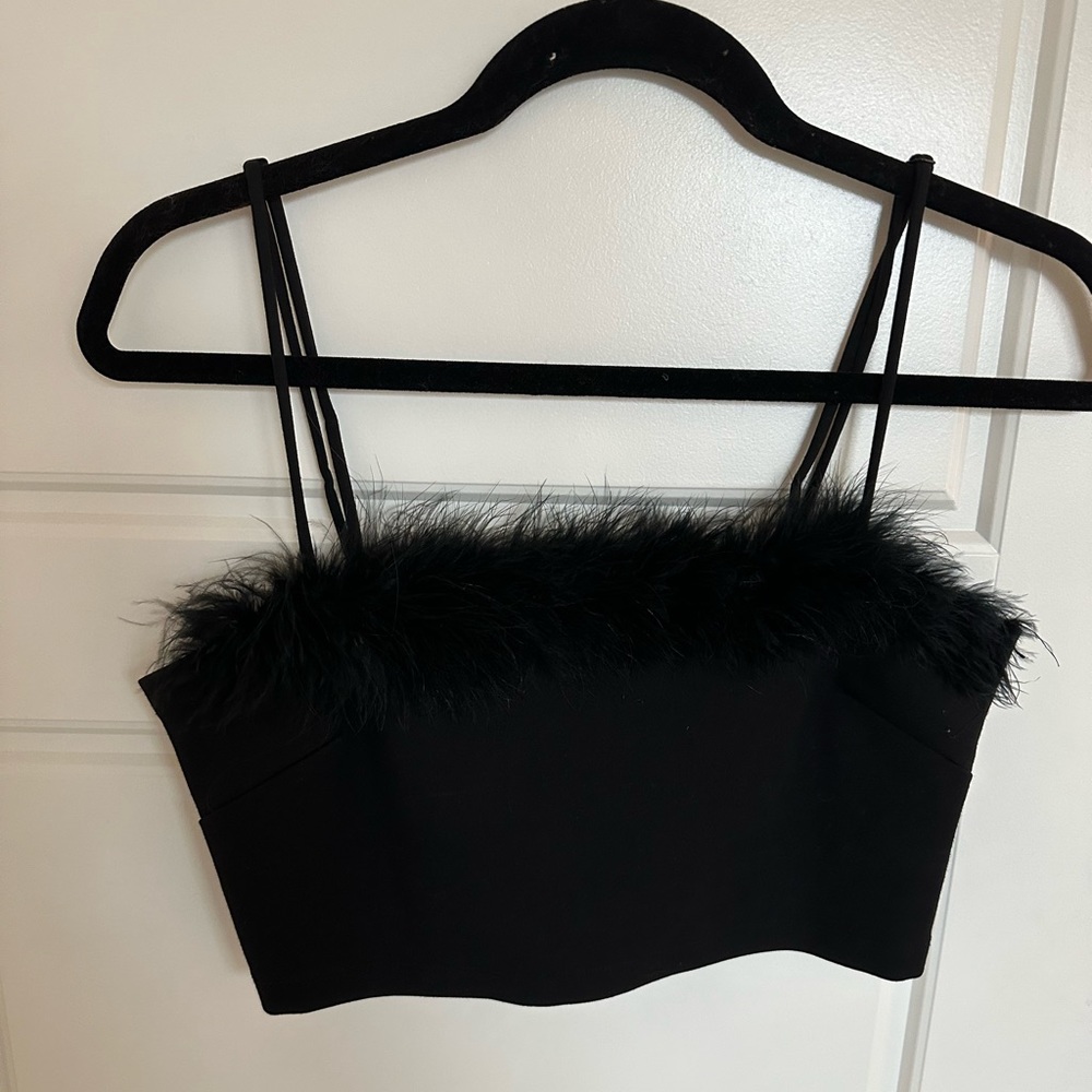 Urban Outfitters Fur Trim Crop Top